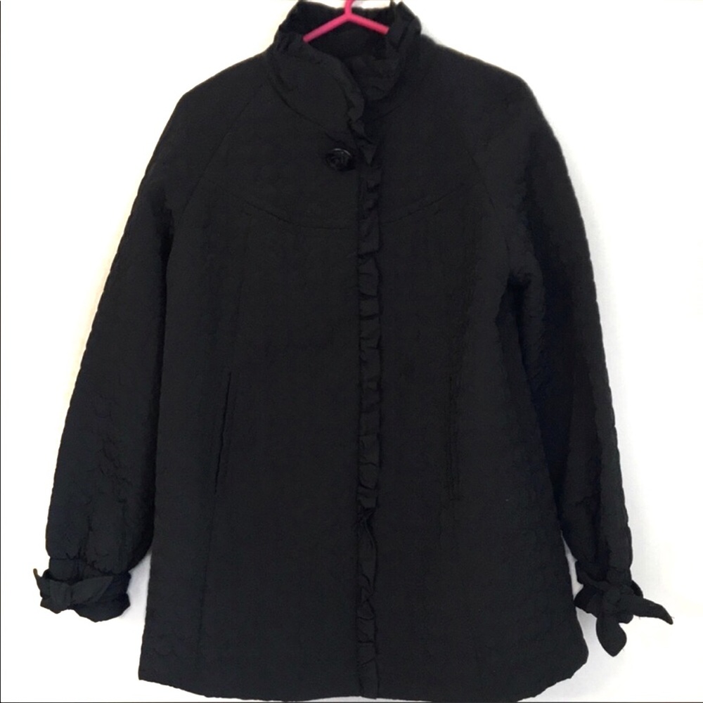 Betsey Johnson Quilted Mock Neck Black Jacket